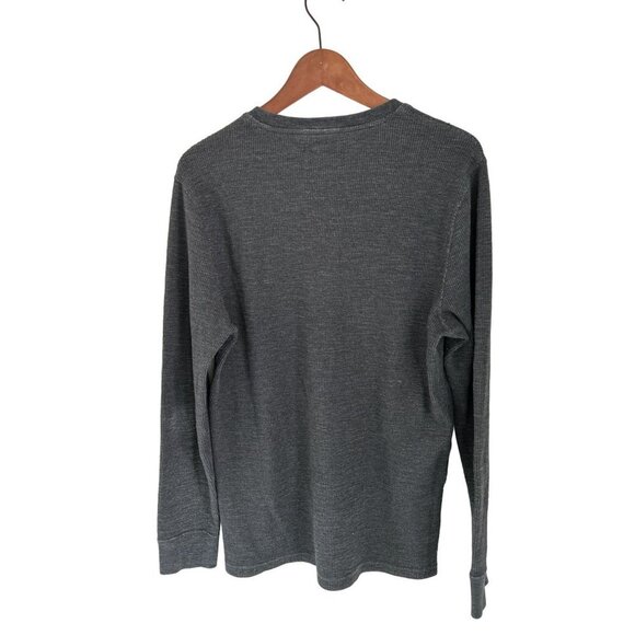 J.Crew Knit Goods Gray Henley Knitted Textured Long Sleeve Charcoal Gray Size La - Picture 6 of 7